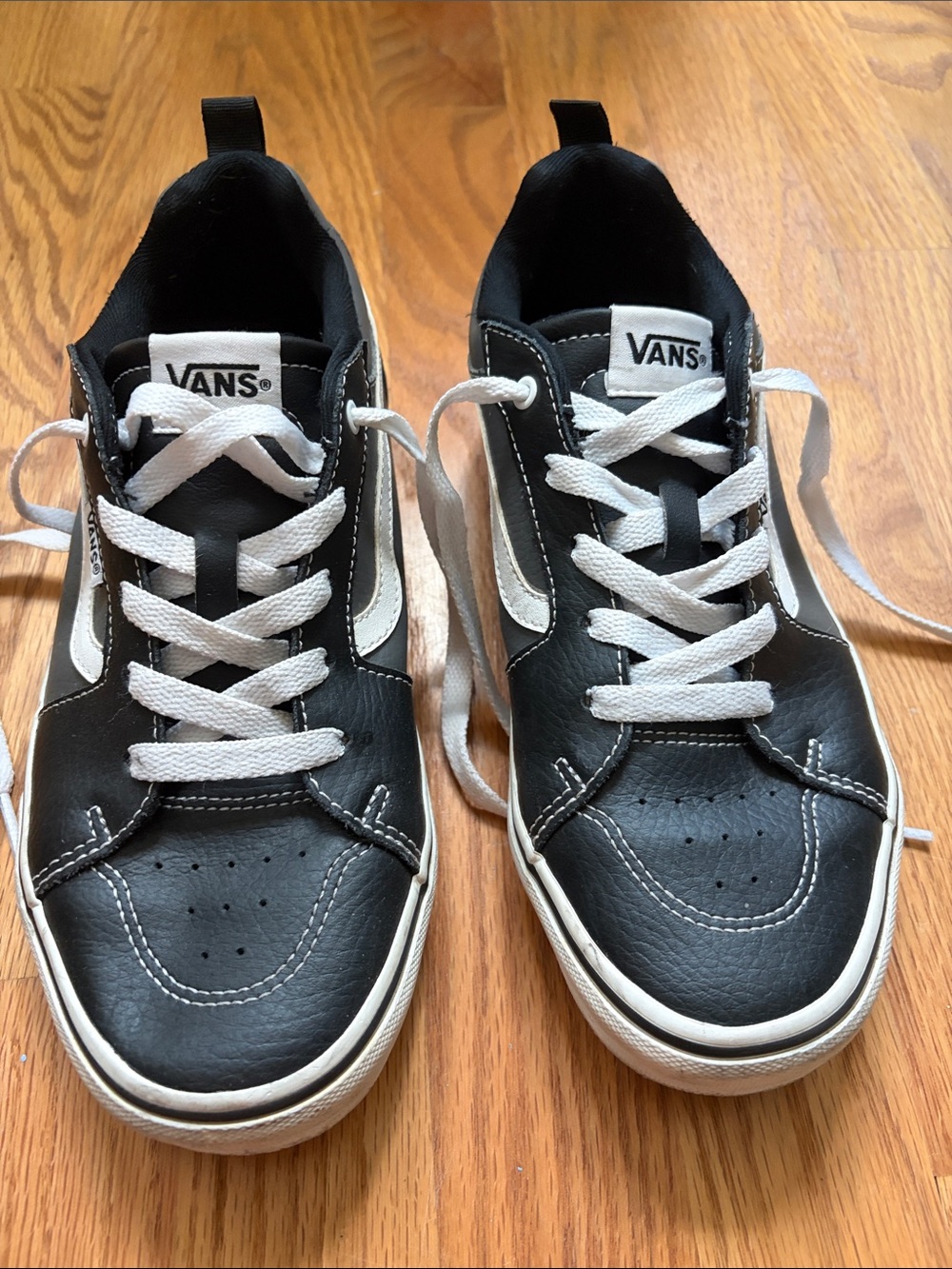 Vans Black and White Low-Top Skate Sneakers
